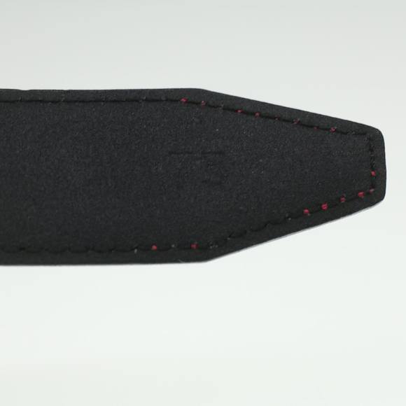 SALVATORE FERRAGAMO Gancini Belt Leather 33.5"" Red Black gold Auth hk622 - Picture 9 of 10